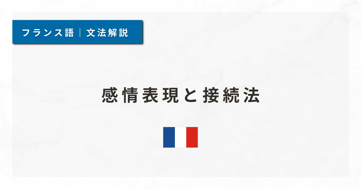 【フランス語文法#66】感情表現と接続法